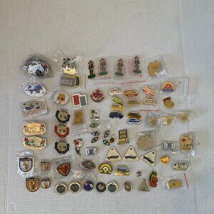 Vintage Lions Club Enamel Lapel Pins Lot of 75 Leader Dogs Judge Cavalcade Derby